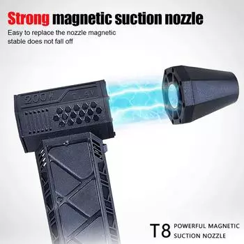 Сжатый воздух Пылесос Перезаряжаемый Электрический Пылесос для Дома Сада Листьев Машин 130000 об/мин Регулируемая Скорость Турбо Вентилятор Беспроводной чёрный