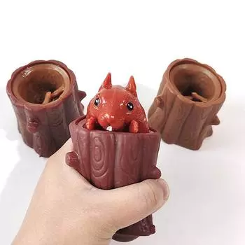 Сжимаем Белку Чашку Зло Декомпрессия Пни Деревьев Резиновые Детские Игрушки Подарки
