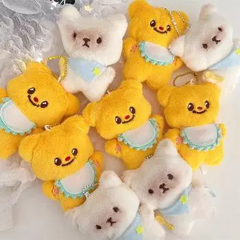 Сжимающий масляный медведь, плюшевая кошка, кукла, кулон, хлопковые мягкие игрушки, брелок, подарок на день рождения, школьная сумка, украшения для девочек бежевый