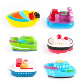 SZKALAK Игрушка для ванны Игрушка для игр с водой Игрушка для бассейна Игрушка для ванны Набор из 6 Фонтан Игрушка Корабль Мягкий материал Цветная Мини Игрушка для ванны Игрушка для ванны Водяной пистолет Водяная игрушка для ванны