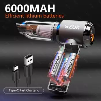 SZUK 180000PA Мини-пылесос для автомобиля Портативная мощная машина для уборки Ручной беспроводной пылесос для бытовой техники