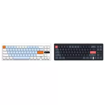 T0 # 2.4G BT Беспроводная механическая клавиатура 68-клавишная игровая клавиатура 2 режима(Белый Бл