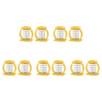 T0# 2Pcs Bicycle Hinge Clamp Spring Bike Hinge C Buckle Parallelizer Spring (Yel