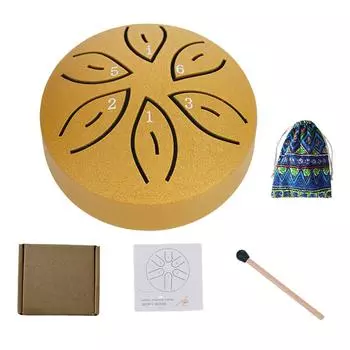 T0 # 3 дюйма 6 нот барабан для дождя для наружного стального барабана для языка для йоги (черный)