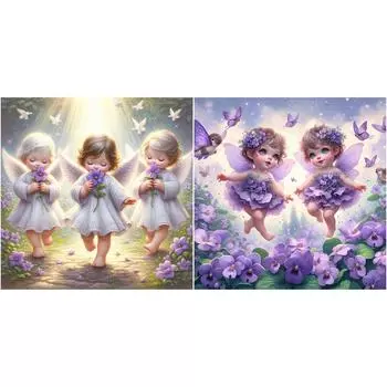 T0# 5D DIY Полная круглая дрель Алмазная картина Ангел Младенцы Домашний декор Искусство Ремесло E3707