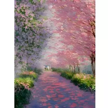 T0# 5D DIY Полная круглая дрель Алмазная картина Лесная тропа Декор Искусство Ремесло 30x4