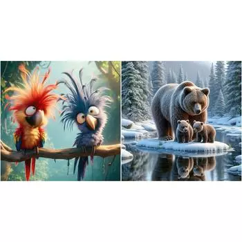 T0# 5D DIY Полный Круглый Дрель Алмазная Картина Животное Набор Домашний Декор Искусство Ремесло BJ223