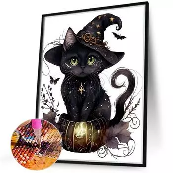 T0# 5D DIY Полный Круглый Дрель Алмазная Картина Кошка Набор Домашний Декор Искусство Ремесло A9505