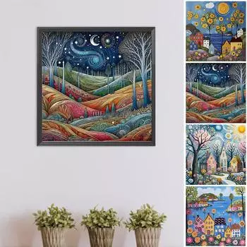 T0# 5D DIY Полный Круглый Дрель Алмазная Картина Дом Набор Домашний Декор Искусство Ремесло ZSH784