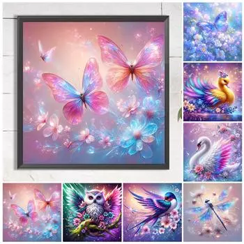 T0# 5D DIY Полный Круглый Дрель Частичный AB Алмазная Картина Животное Набор Художественный Декор ZQS3321AB