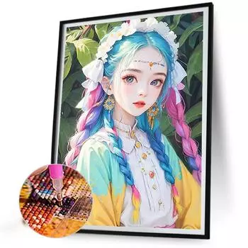 T0# 5D DIY Полный круглый сверлильный частичный AB алмазная живопись Девушка набор Арт Декор 45x55