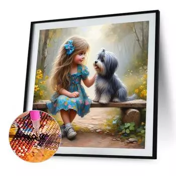 T0# 5D DIY Полный квадратный сверло Алмазная картина Девочка Набор для домашнего декора Искусство Ремесло ZQA4613