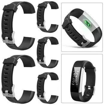 T0# 5Pcs 20mm Replacement Band Silicone Smart Watch Wrist Strap for ID115Plus HR