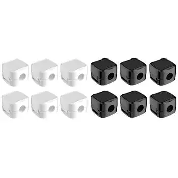 T0# 6Pcs Magnetic Cable Clips Cable Smooth Adjustable Cord Organizer (White)