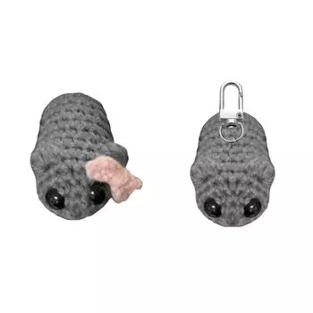 T0 # Брелок «Грустный хомяк», вязаный крючком «Грустный хомяк», милая вязаная кукла (с Боу Ти