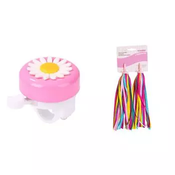 T0# Детский велосипедный звонок на руль шоссейный MTB велосипед сигнализация Daisy Ring (Розовый+Белый