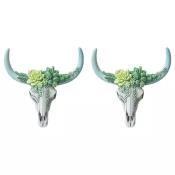T0 # Longhorn корова череп голова скульптура декор из смолы для гостиной отеля (Суккуле
