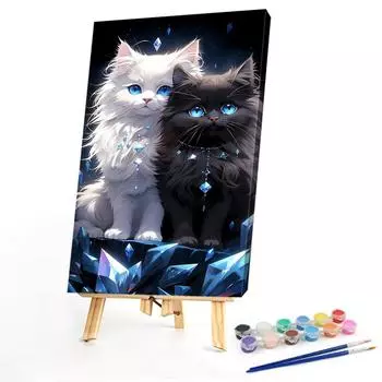 T0# Набор для рисования по номерам на холсте DIY Картина маслом кошка Декор для дома 40x60c