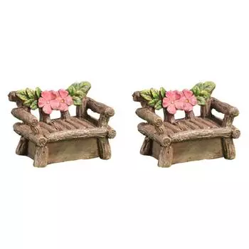 T0 # Набор для сказочного сада, миниатюрный набор стульев для феи из смолы, микроландшафтные украшения