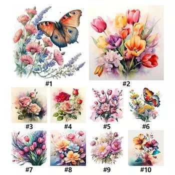 T0# Полная вышивка Эко-хлопковая нить 11CT Печатный цветок Набор для вышивки крестом Искусство 3