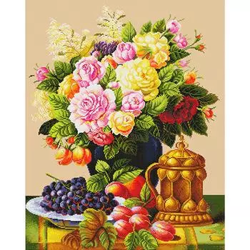 T0# Полная вышивка Эко-хлопковая нить 11CT Печатные цветы Набор для вышивки крестом 70x8