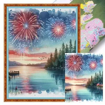T0# Полная вышивка Эко-хлопок 11CT Печать США День независимости Набор для вышивки крестом 3