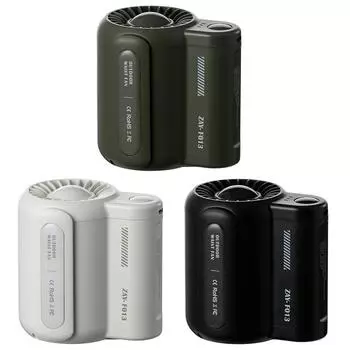 T0# Портативный поясной вентилятор Перезаряжаемый уличный поясной вентилятор Мощный крутой зажим чёрный