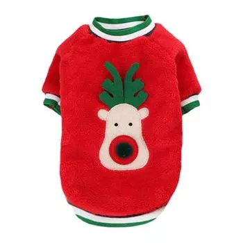 T0# Рождественские костюмы для кошек, свитер, удобный, милый, для котенка, щенка, наряд для питомца 2XL красный