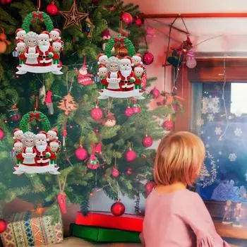 T0# Рождественские украшения Члены семьи Рождественская елка Подвесной кулон (6 голов)