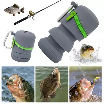 T0# Складной контейнер для хранения на молнии с пряжкой из нержавеющей стали Рыболовные принадлежности Blue