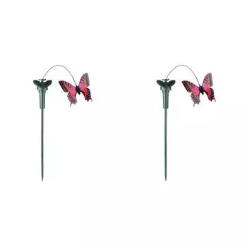 T0# Solar Power Flying Wobble Fluttering Butterfly Garden Stake Ornament Lawn De