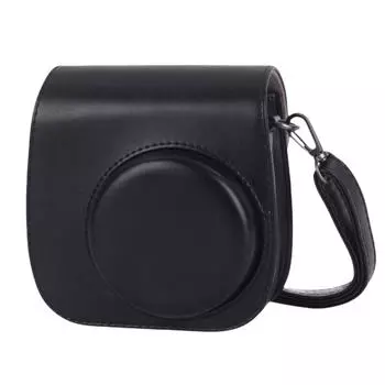 T0# Сумки для фотоаппаратов мгновенной печати из искусственной кожи для Fujifilm Instax Mini 12/11/9/8 (черный)