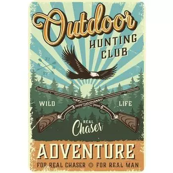 T0# Vintage Metal Plate Camping Rectangular Iron Painting Wall Art Home Bar Deco 4