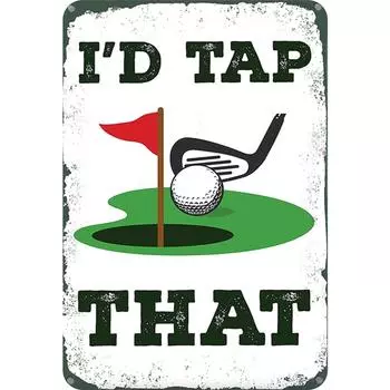 T0# Vintage Metal Plate Golf Rectangular Iron Painting Wall Art Home Decor30x40c