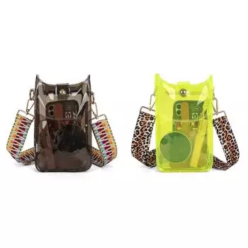 T0 # Женская модная сумка-мессенджер из ПВХ, кошелек для мобильного телефона, простая сумка на ремне (Кофе )