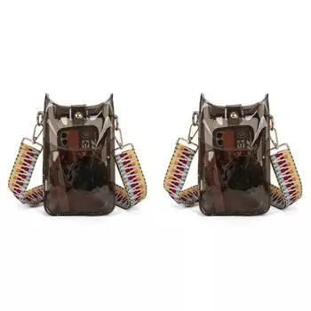 T0 # Женская модная сумка-мессенджер из ПВХ, кошелек для мобильного телефона, простая сумка на ремне (Кофе )