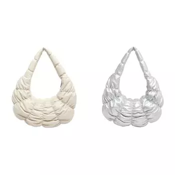 T0 # Женская сумка-тоут Cloud Tote из искусственной кожи плиссированная сумка для подмышек для путешествий на открытом воздухе (бежевый)