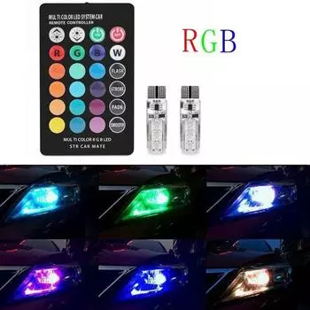 T10 12 SMD 5050 RGB светодиодная автомобильная клиновидная лампа для чтения с дистанционным управлением