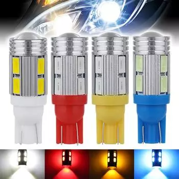 T10 Автомобильная светодиодная лампа W5W 10SMD 5630, фонарь заднего хода, лампы для чтения, постоянный ток 12 В, боковая подсветка номерного знака, лампы багажника белый