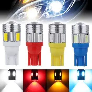 T10 Автомобильная светодиодная лампа W5W 6SMD 5630, фонарь заднего хода, лампы для чтения, постоянный ток 12 В, автомобильная клиновидная боковая подсветка номерного знака, лампы багажника белый