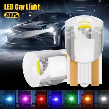 T10 Автомобильные COB-лампы светодиодные внутренние плафоны прозрачные кристаллы для чтения номерного знака сигнальная лампа белый