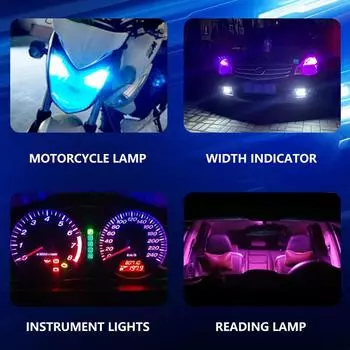 T10 W5W Cob Glass Wedge Number Plate Lamp LED Car Light Dome Read Drl Lamp Car Accessories Dc 12v Universal Six Colors