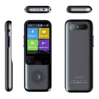 T11 Портативное устройство для перевода языка Голосовой переводчик с 134 языками Голосовой перевод 10 серый