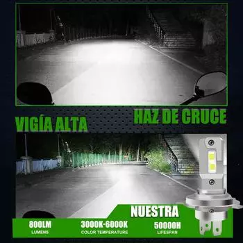 T13 H4 светодиодная лампа для фар мотоцикла 12 В 3000 лм 300% высокая яркость водонепроницаемый 360 градусов освещение 1:Запасные лампочки 1 размера