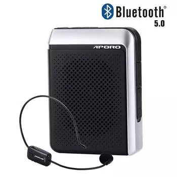 T18 Усилитель голоса 30 Вт UHF Беспроводной микрофон Bluetooth 5,0 Динамик Колледж Учитель Школьный гид Портативное FM-радио Wired Mic Black