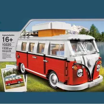 T1 Camper Van Building Block Кирпичи Головоломки Обучение Образовательные модели Строительные наборы 10569