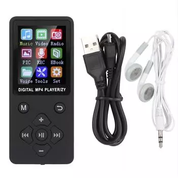 T1 Music MP3 MP4 Player Bluetooth Поддержка 32G Карта памяти Крестообразные кнопки Черный чёрный