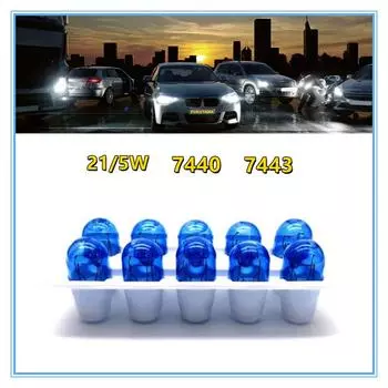 T20 7440 7443 WY21W W21W Галогенные лампы 7443 W21/5W T20 Супер яркий фонарь заднего хода для автомобильной сигнальной лампы 12 В Синий 1Pcs