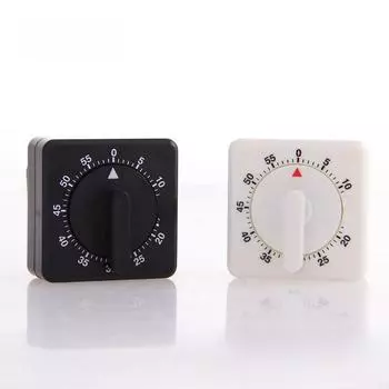 T220 Большой квадратный заводной таймер для кухни и учебы белый