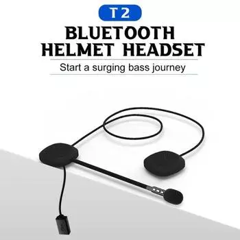 T2 Беспроводная Bluetooth-совместимая гарнитура для мотоциклетного шлема 5.0, стереодинамик, наушники чёрный